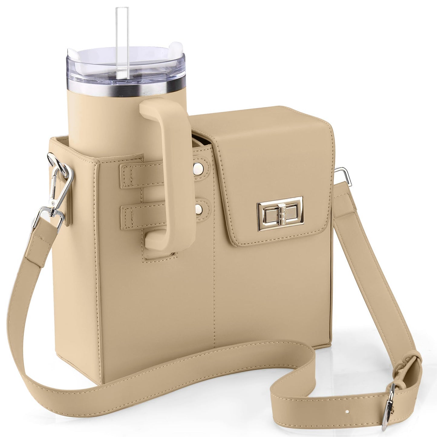 Chic bag with integrated cup holder for active women 