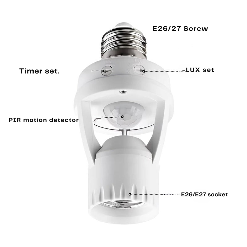 Adaptador de iluminação inteligente com detector de movimento 