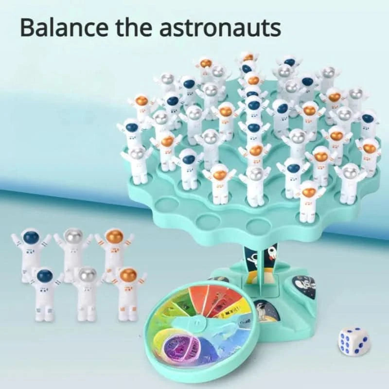 Astronaut balancing game to stimulate learning 