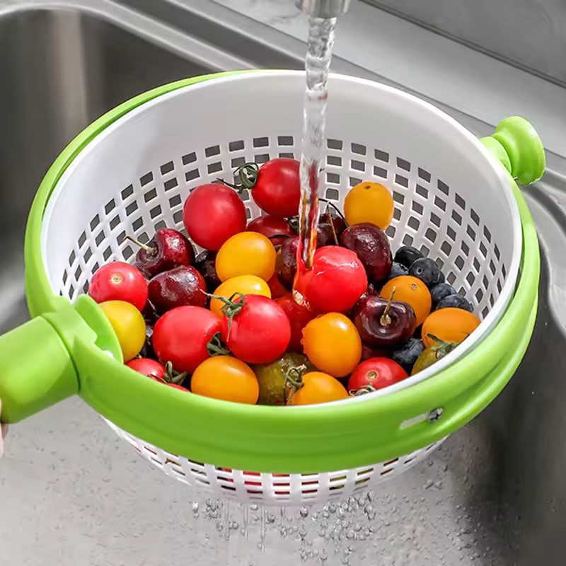 Escurridor y secador giratorio para frutas y verduras 