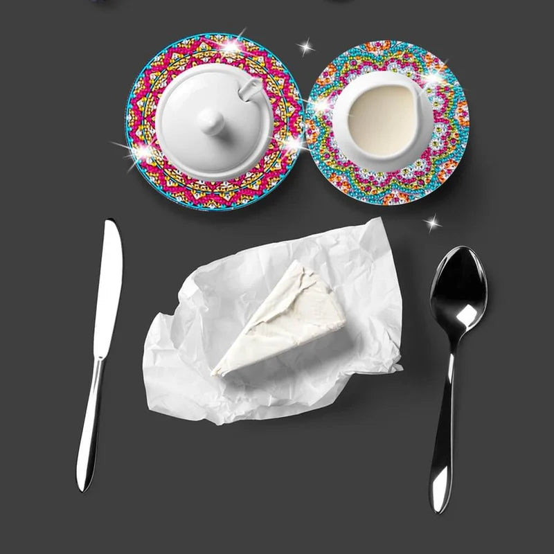 Conjunto de porta-copos DIY com strass 