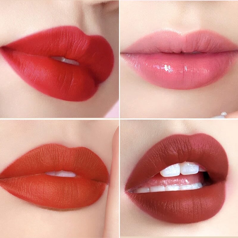 シックなハンドバッグに入ったマットリップスティック 