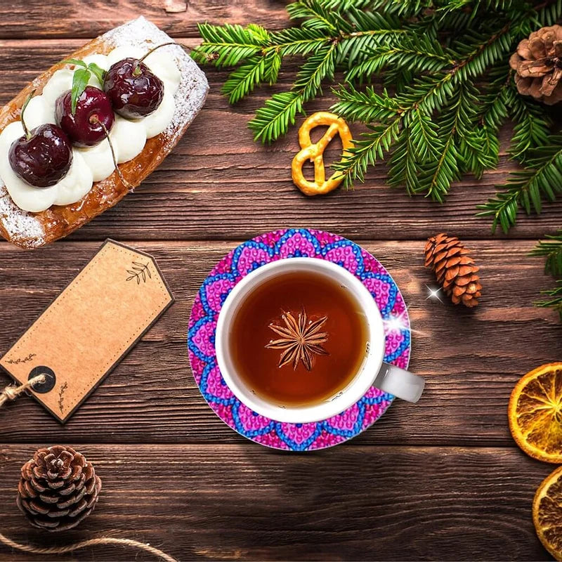 Conjunto de porta-copos DIY com strass 