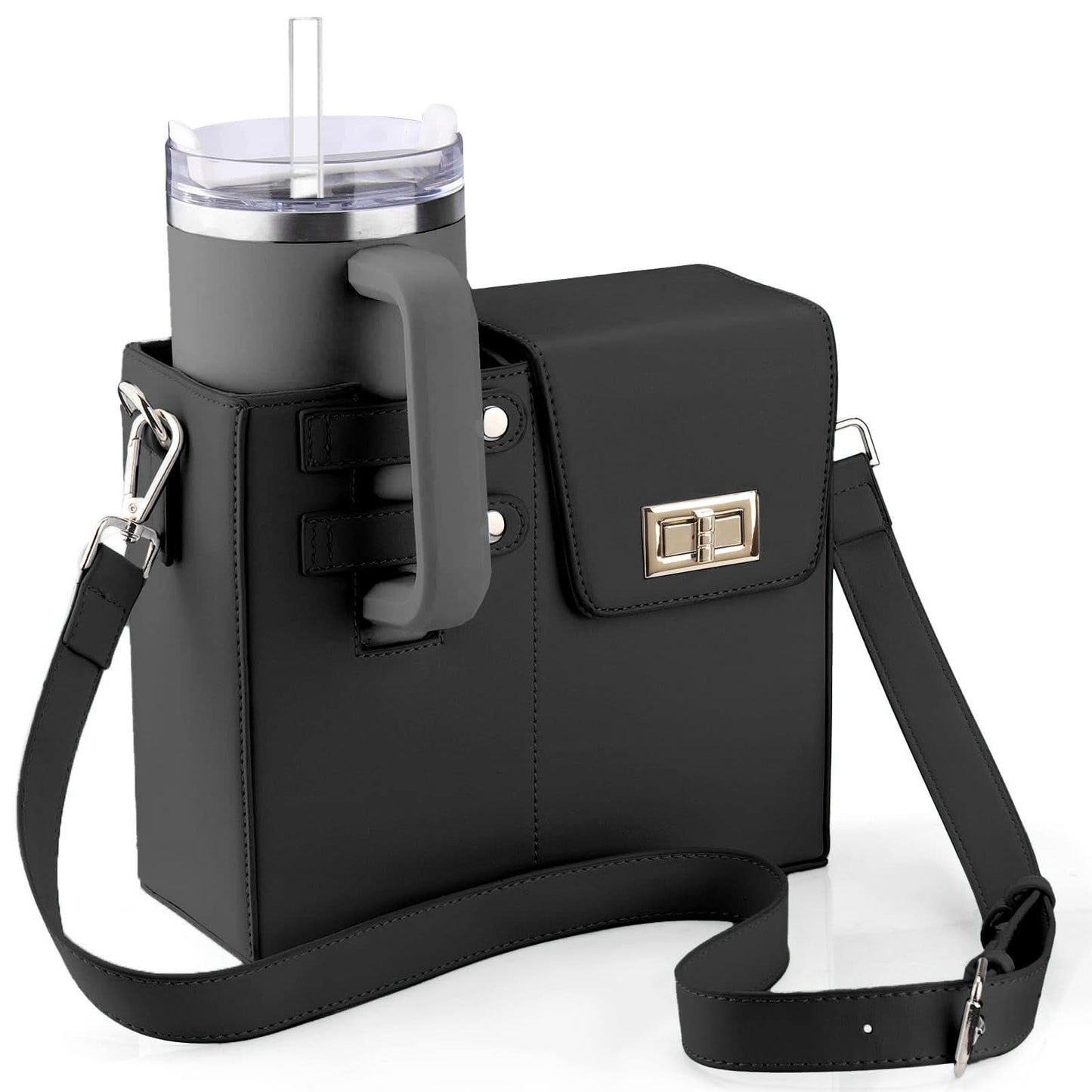 Chic bag with integrated cup holder for active women 