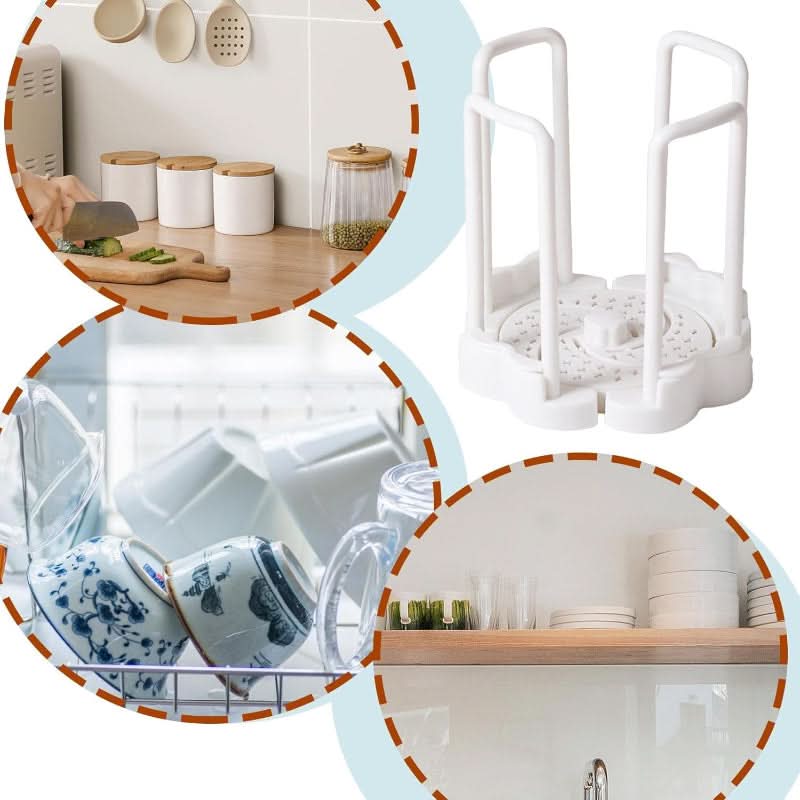 Adjustable draining rack for neatly stored bowls 