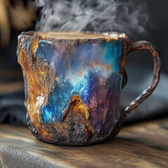 Taza de café de cristal mineral – Elegancia natural 