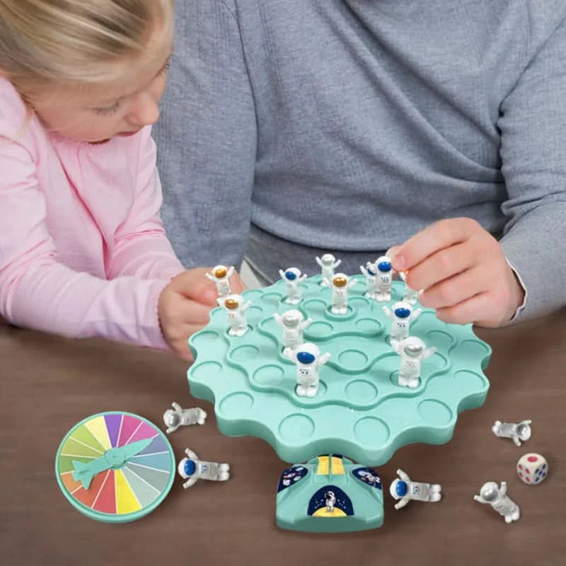 Astronaut balancing game to stimulate learning 