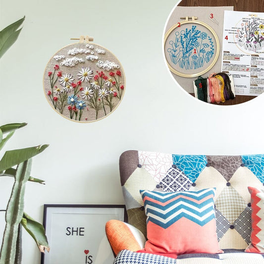 Σετ κεντήματος με λουλούδια για δημιουργικές δραστηριότητες 