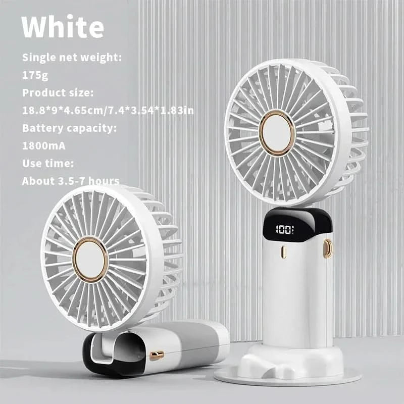 Mini ventilador potente con pantalla LED inteligente 