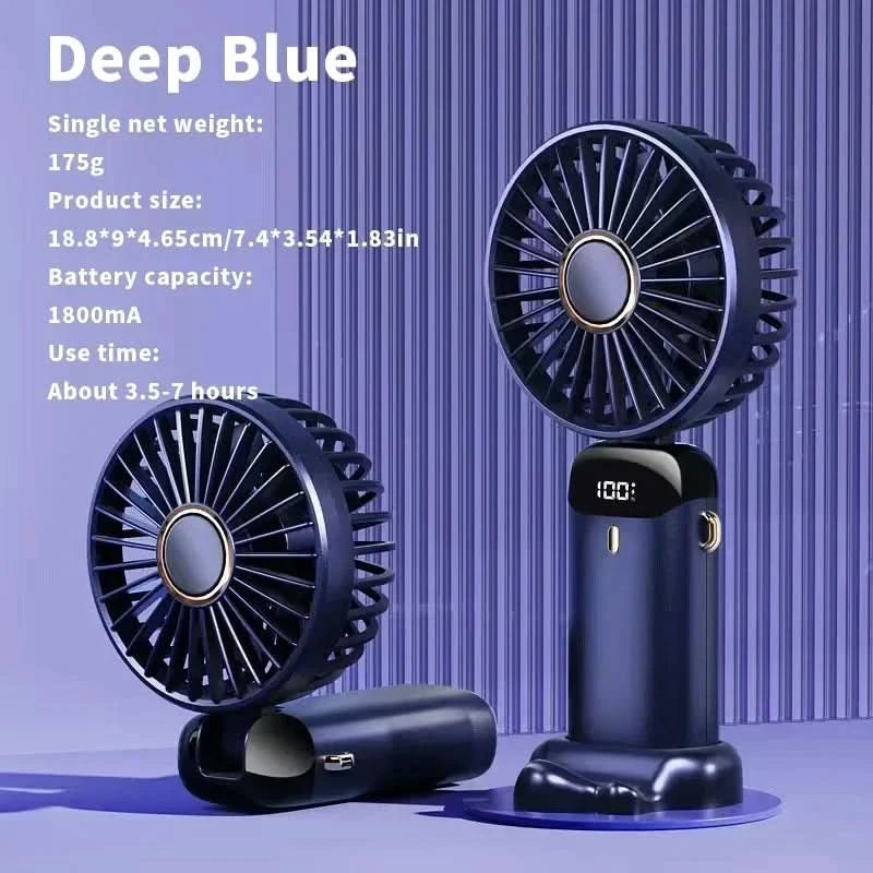 Mini ventilador potente com ecrã LED inteligente 