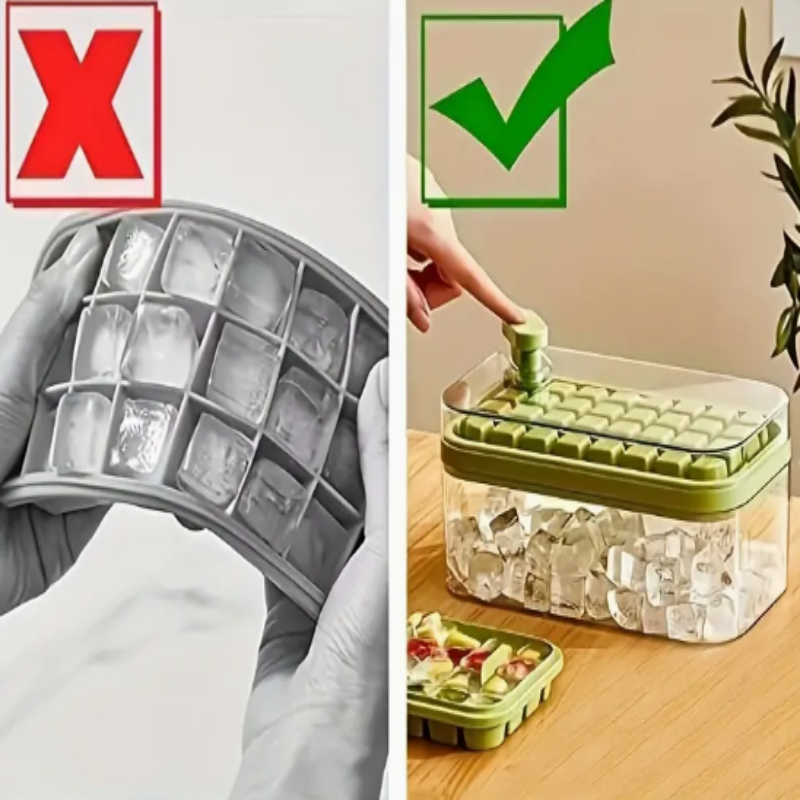 Praktisk isbitform, ultrarask uttømming 