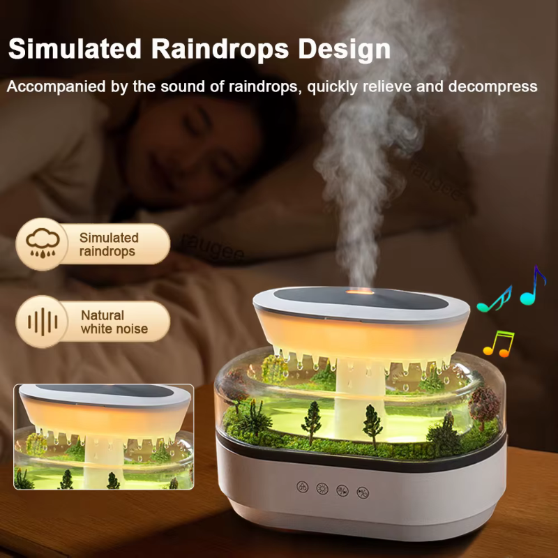 Diffusor med regneffekt - ljud, dimma och stämningsljus 