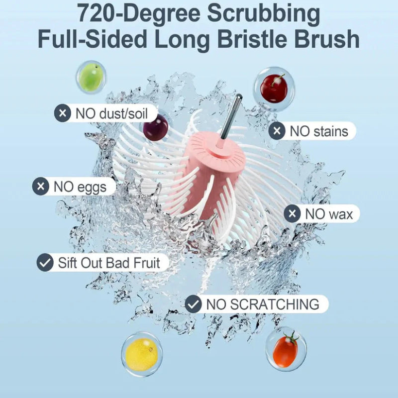 手間いらずで果物を完璧に掃除することができます。皮むきも不要です。 