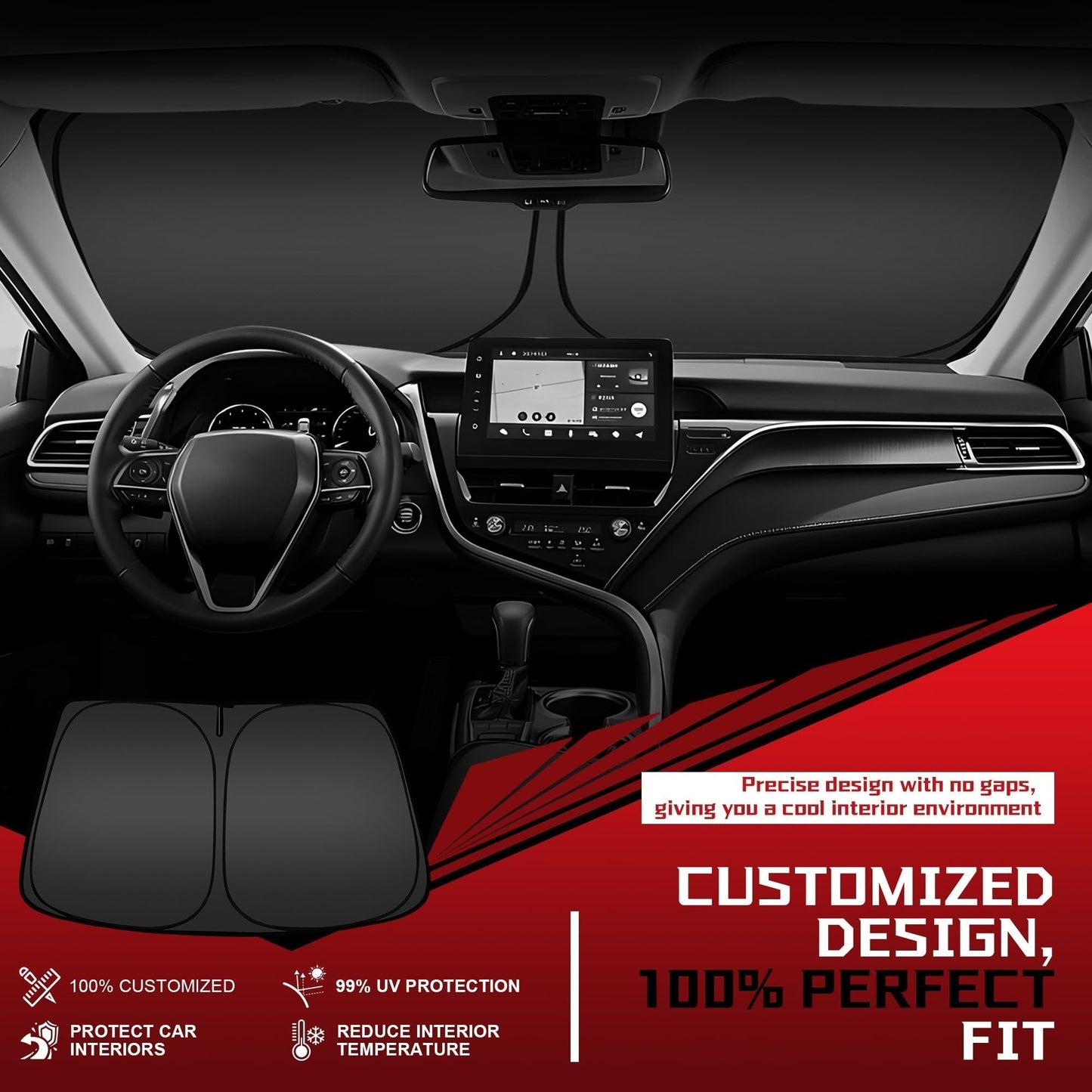 Protetor solar para carro anti-calor sob medida e eficaz 