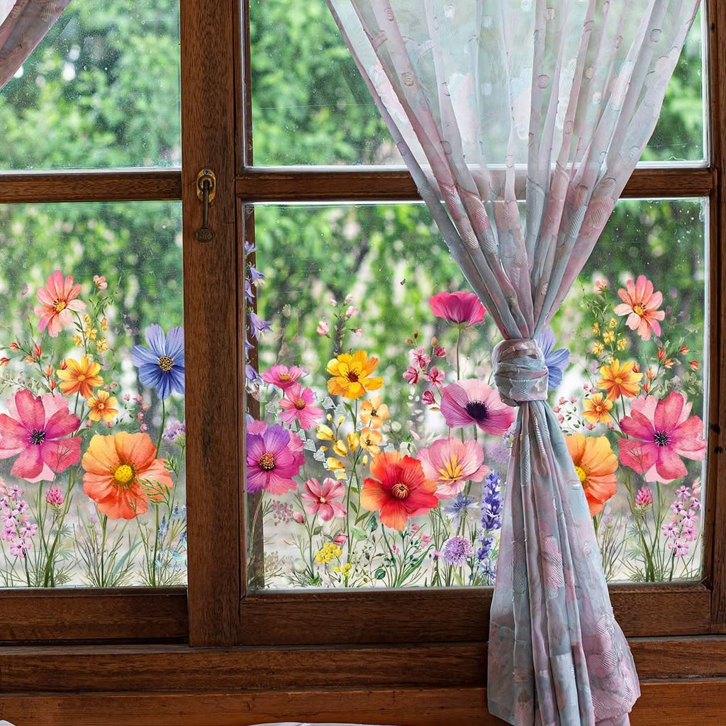 Autocolantes florais adesivos para janelas 